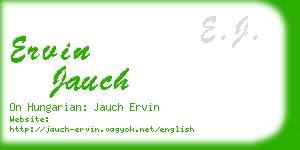 ervin jauch business card